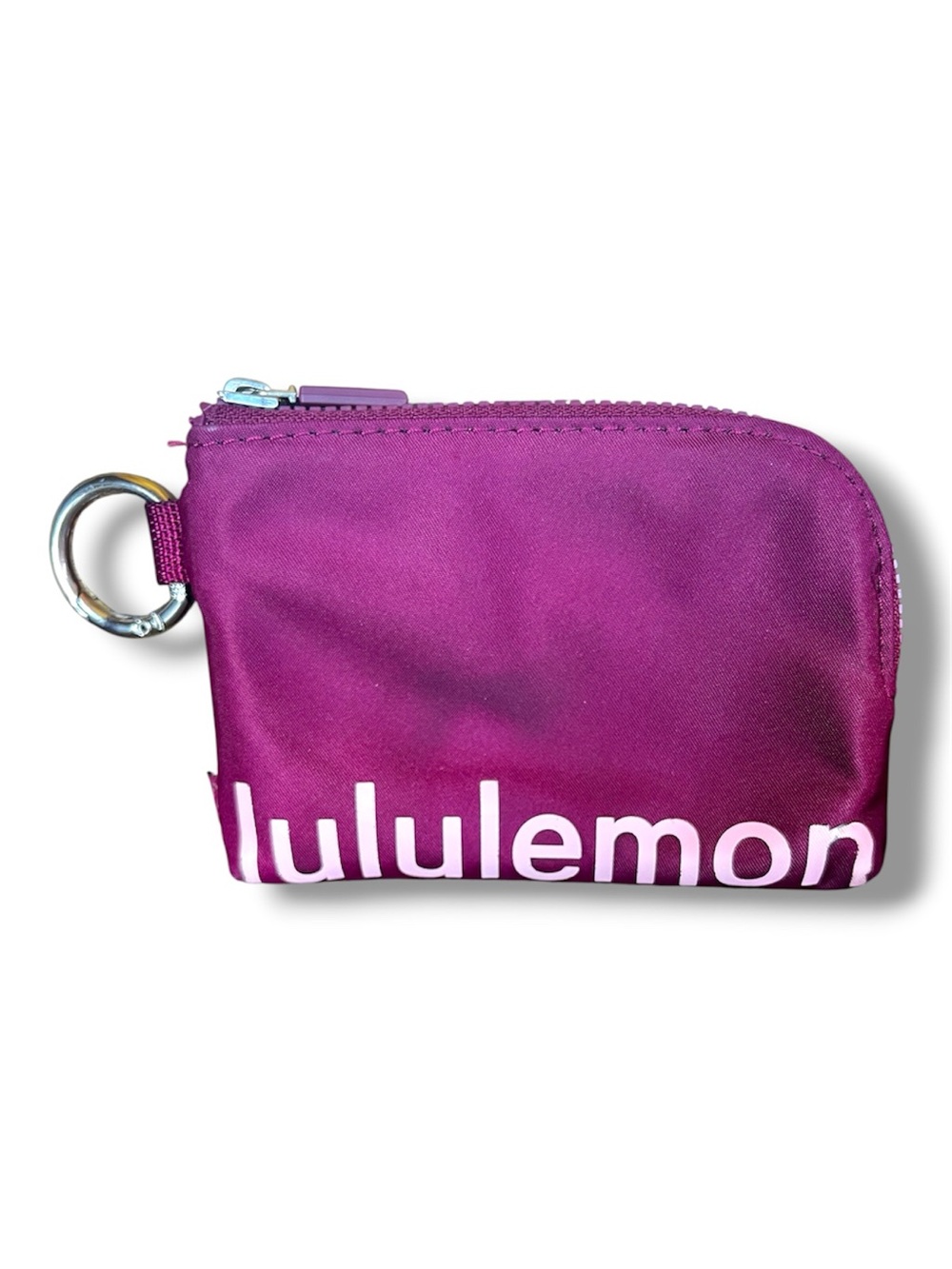 lululemon Burgundy Clippable Card Pouch Wallet Zipper Logo Solid Women